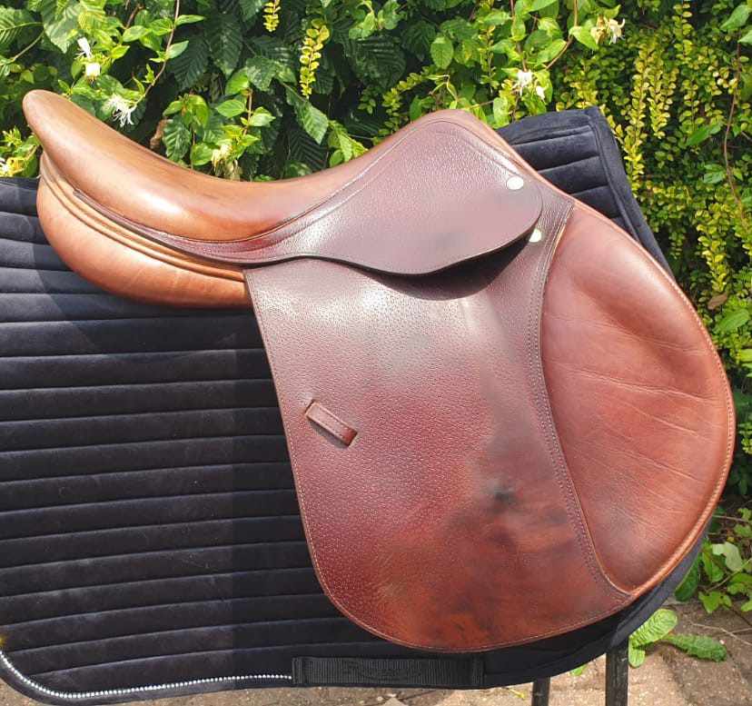 17.5" Sillín de salto mediano Equipe Evolution marrón y marrón - Image 6